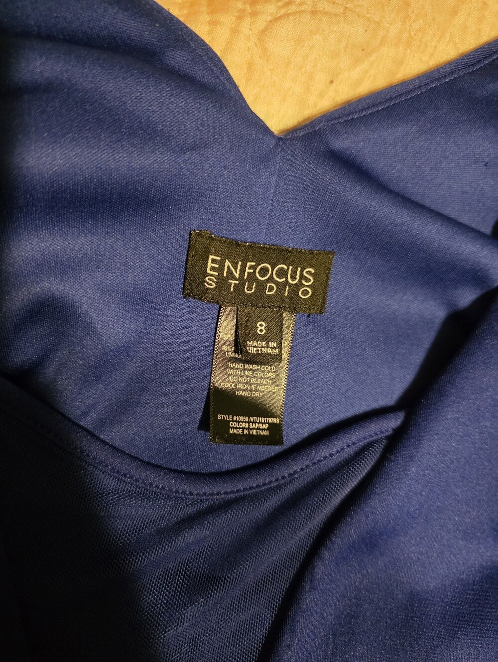 Elegant Royal Blue Sleeveless V-Neck Dress Size 8 - Picture 6 of 6
